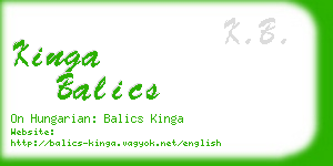 kinga balics business card